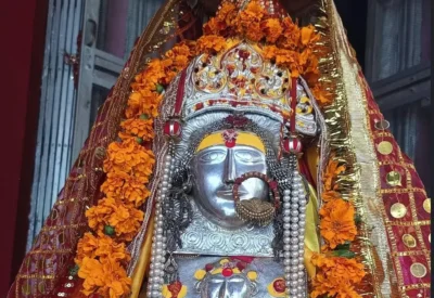Nanda Devi idol in traditional Uttrakhand attire.